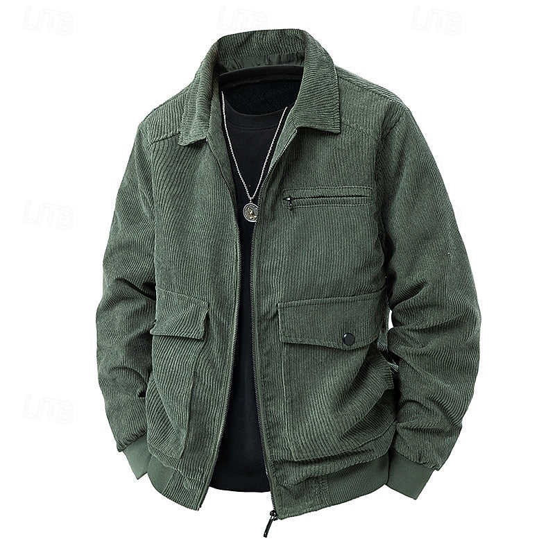 Gundvik | Herren Übergangsjacke Cord Relaxed Fit - Camel - Image 6