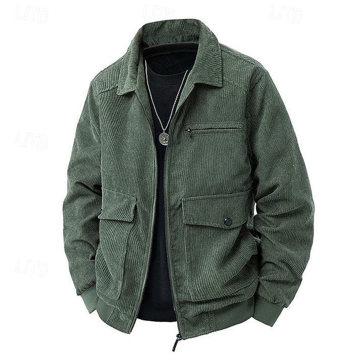 Gundvik | Herren Übergangsjacke Cord Relaxed Fit - Camel - Image 6