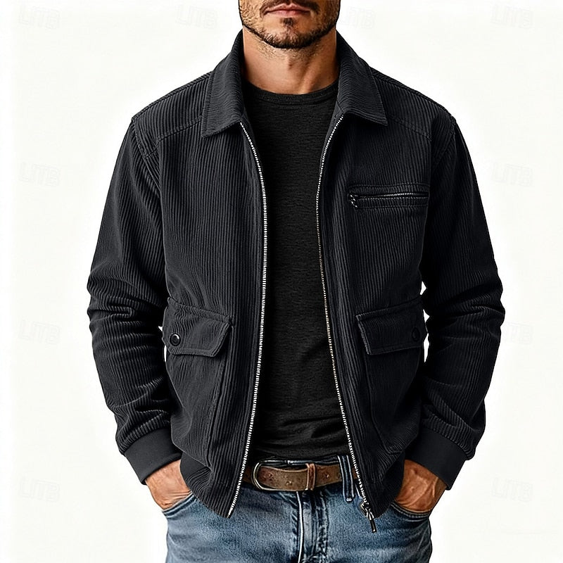 Gundvik | Herren Übergangsjacke Cord Relaxed Fit - Camel - Image 7