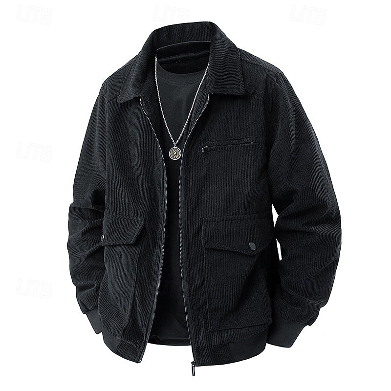 Gundvik | Herren Übergangsjacke Cord Relaxed Fit - Camel - Image 8