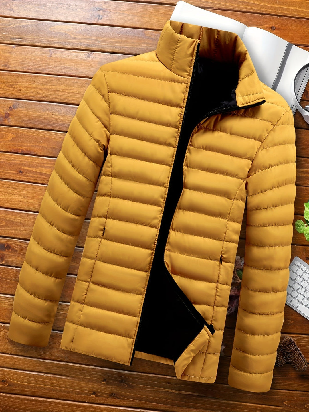 Halvard | Herren Steppjacke Winterjacke - Mustard - Image 2