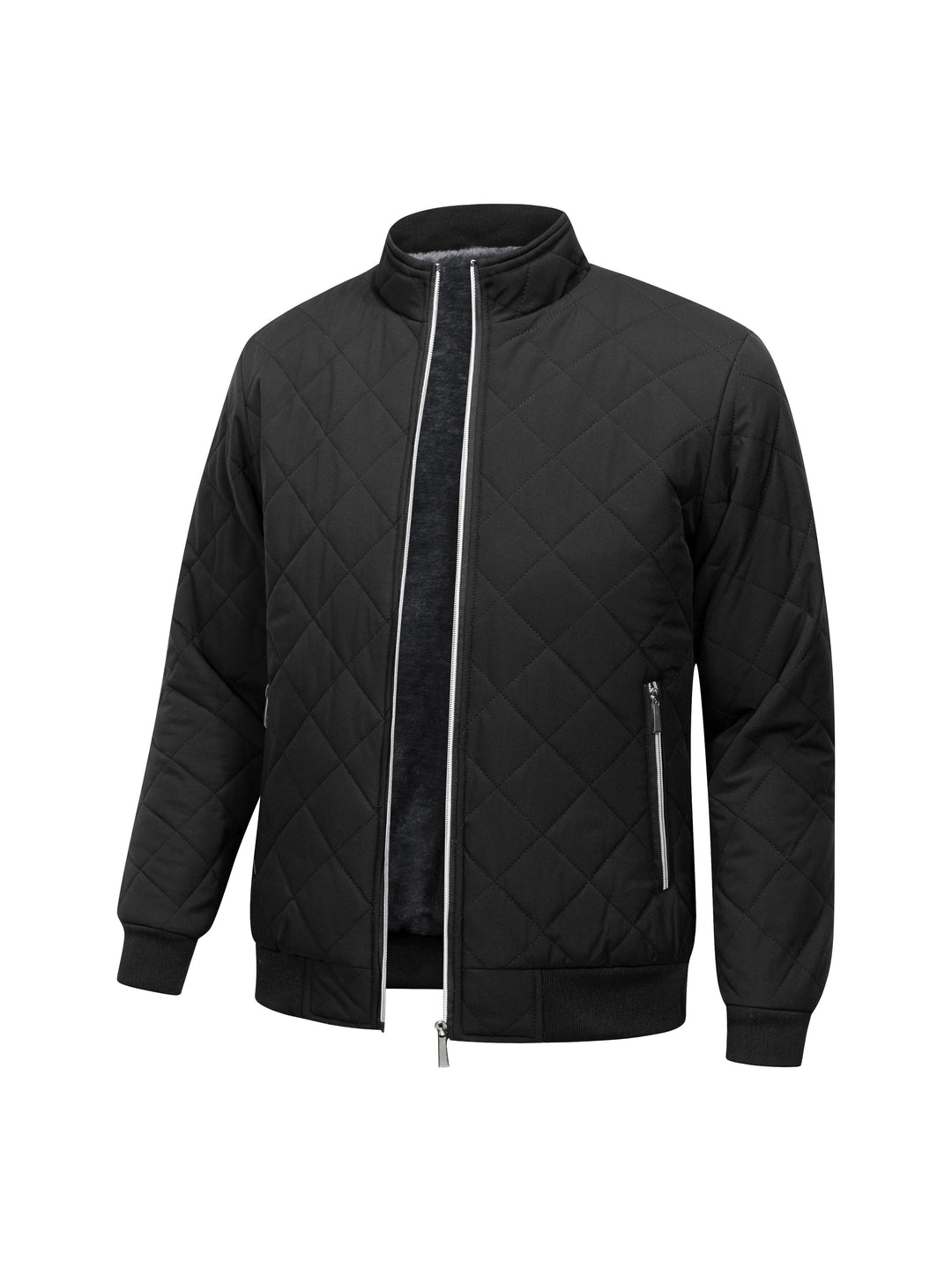 Halvard | Herren Steppjacke Winterjacke mit Fleecefutter - Black - Image 3