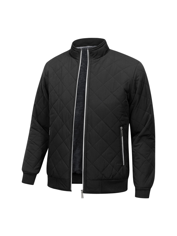 Halvard | Herren Steppjacke Winterjacke mit Fleecefutter - Black - Image 3