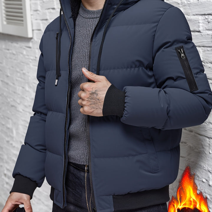 Halvard | Herren Winterjacke Gesteppt mit Kapuze - Black - Image 10