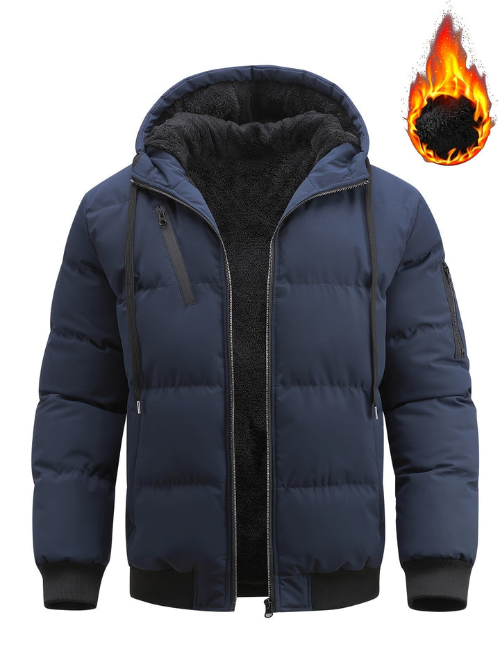 Halvard | Herren Winterjacke Gesteppt mit Kapuze - Black - Image 13