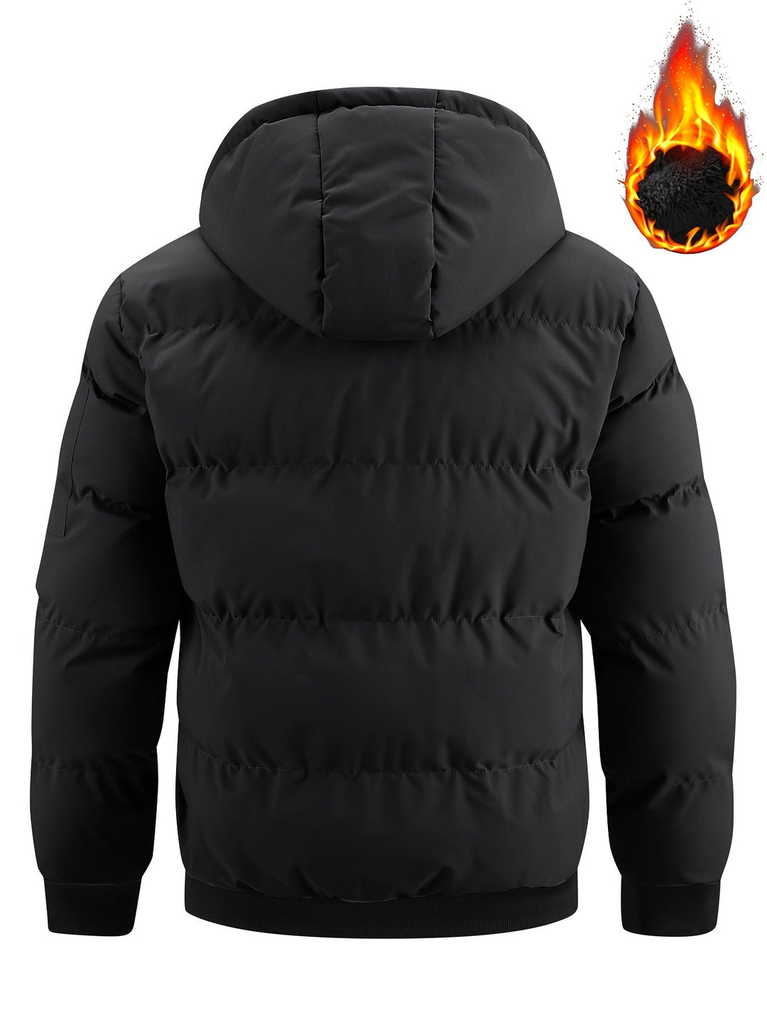 Halvard | Herren Winterjacke Gesteppt mit Kapuze - Black - Image 4