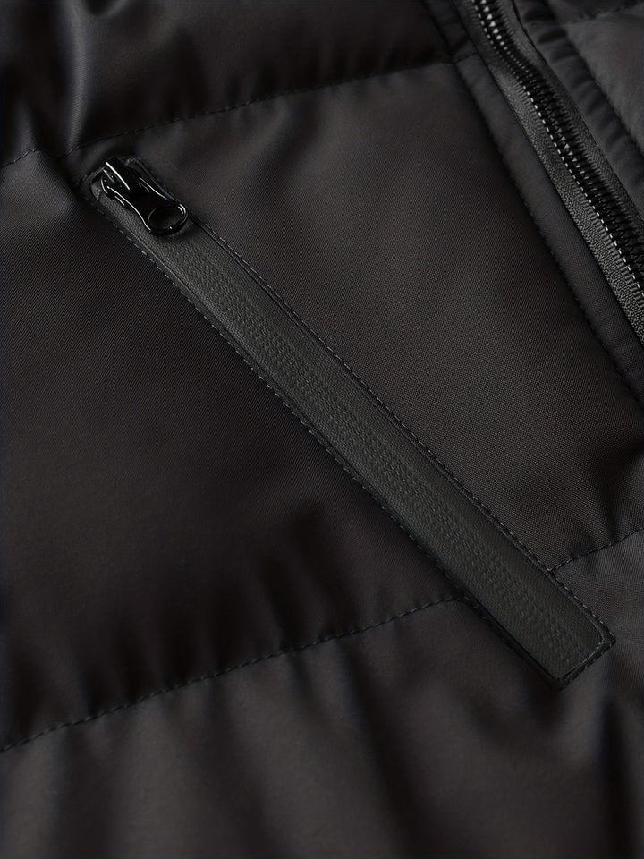 Halvard | Herren Winterjacke Gesteppt mit Kapuze - Black - Image 8