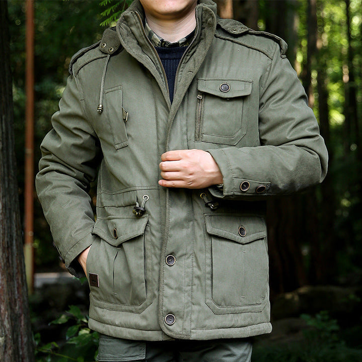 Halvard | Herren Winterjacke mit Kapuze - Olive Green - Image 1
