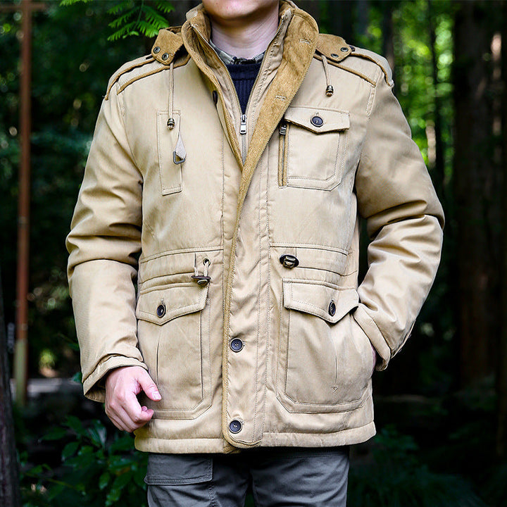 Halvard | Herren Winterjacke mit Kapuze - Olive Green - Image 8