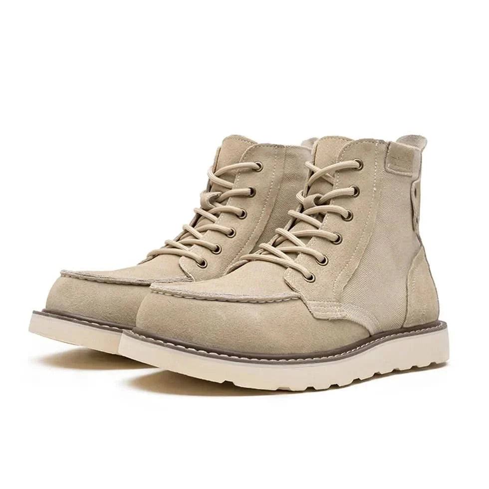Halvdis | Damen Winterstiefel Schnür-Stiefelette - Beige - Image 1