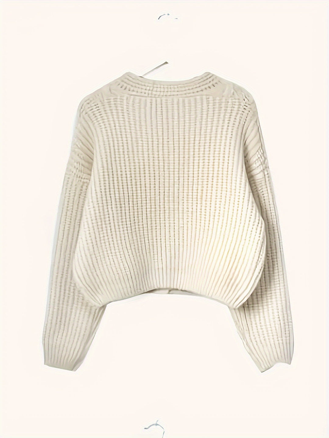 Halvdra | Damen Oversize Strickjacke Zopfmuster - Cream - Image 2