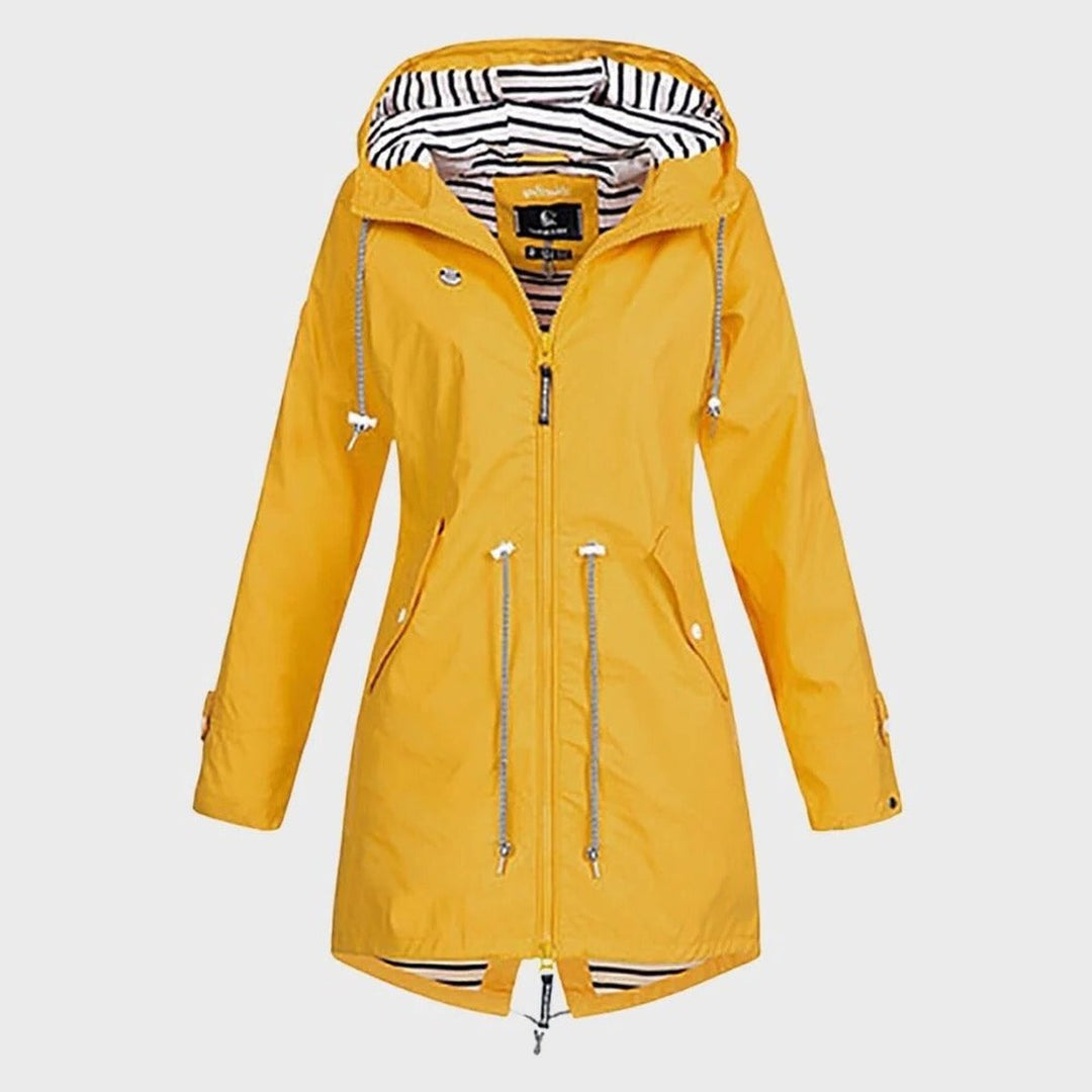 Halveka | Damen Wasserdichte Regenjacke mit Kapuze - Red - Image 2