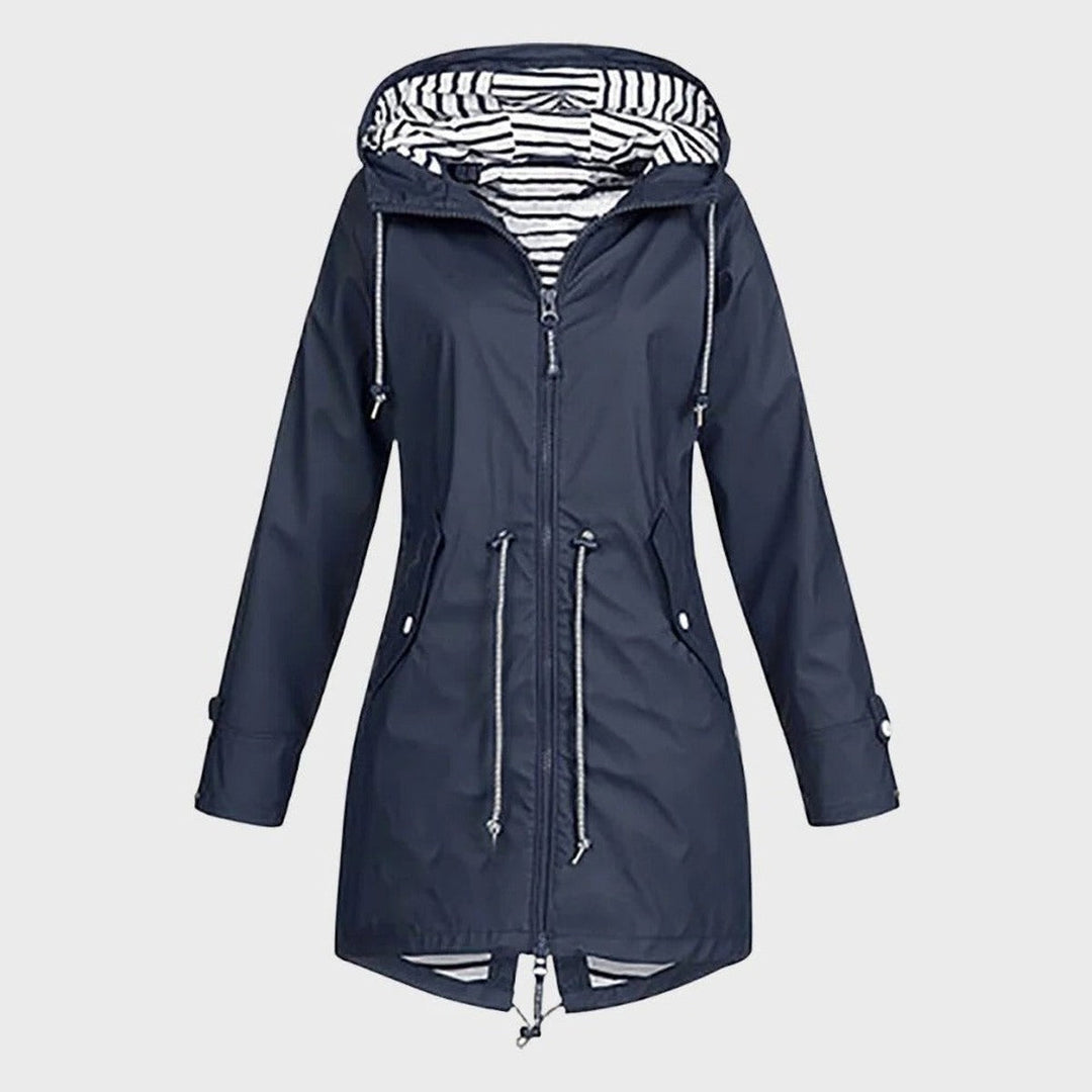 Halveka | Damen Wasserdichte Regenjacke mit Kapuze - Red - Image 3