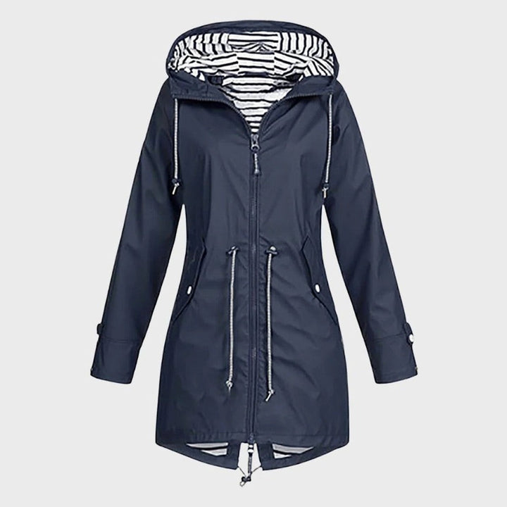 Halveka | Damen Wasserdichte Regenjacke mit Kapuze - Red - Image 3