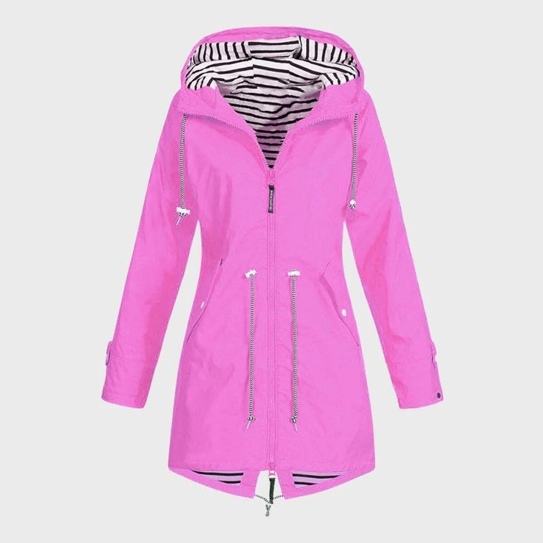 Halveka | Damen Wasserdichte Regenjacke mit Kapuze - Red - Image 4