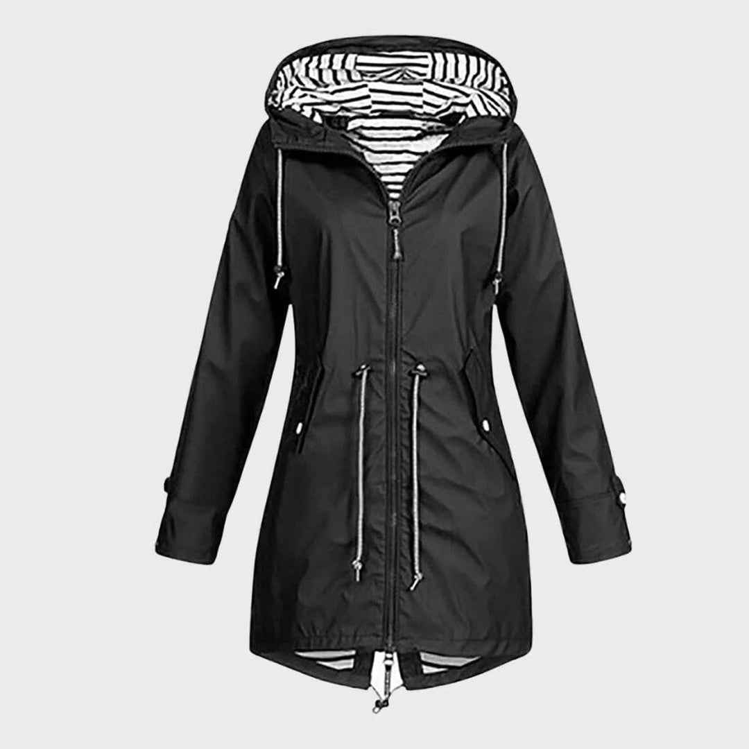Halveka | Damen Wasserdichte Regenjacke mit Kapuze - Red - Image 6