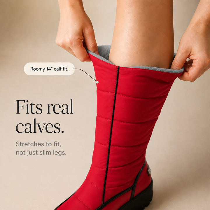Halveke | Damen Kniehohe Stiefel Gefüttert - Red - Image 5