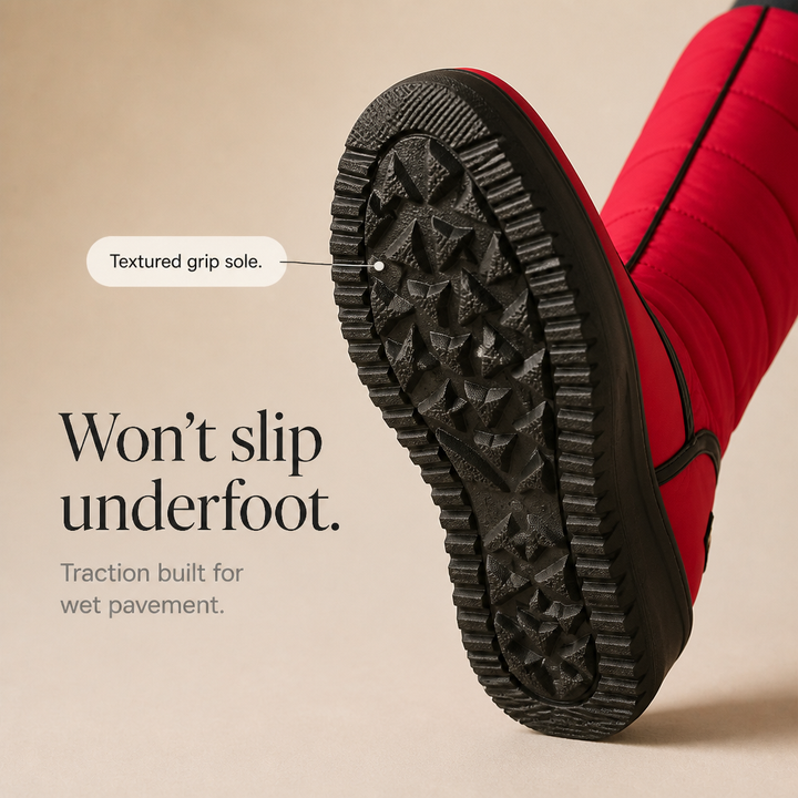 Halveke | Damen Kniehohe Stiefel Gefüttert - Red - Image 7