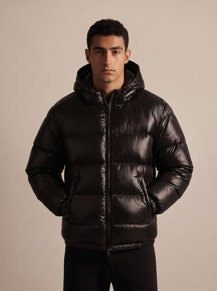 Halvern | Herren Steppjacke Winterjacke mit Kapuze - Olive Green - Image 4