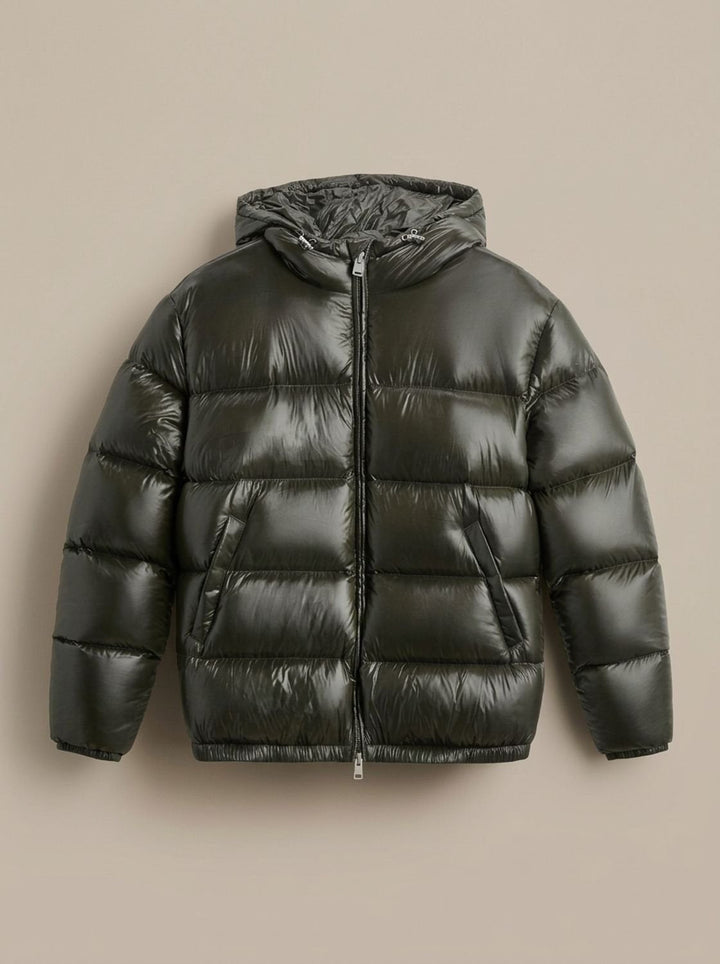 Halvern | Herren Steppjacke Winterjacke mit Kapuze - Olive Green - Image 6