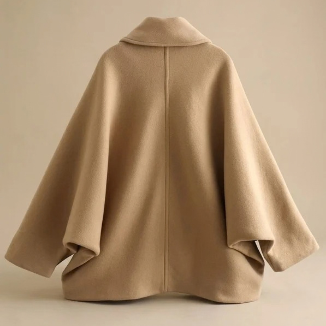 Halvgret | Damen Wintermantel Oversize Wollmantel - Camel - Image 2