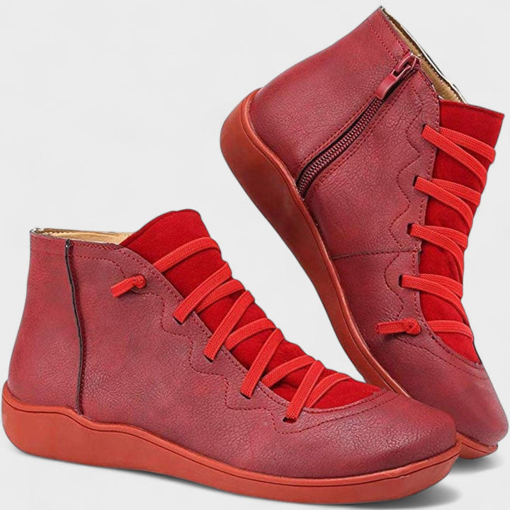 Halvine | Damen Stiefeletten mit Schnürung - Red - Image 1