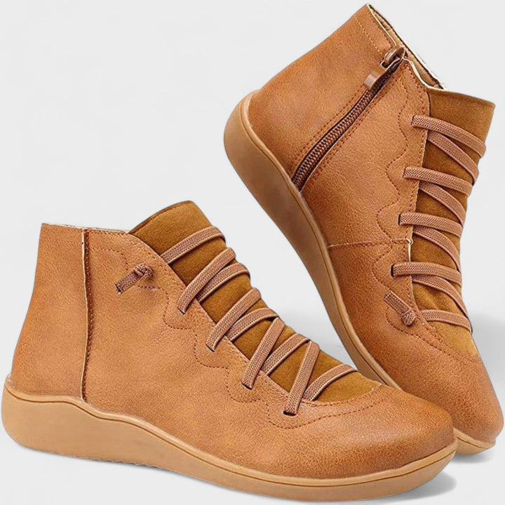 Halvine | Damen Stiefeletten mit Schnürung - Red - Image 2