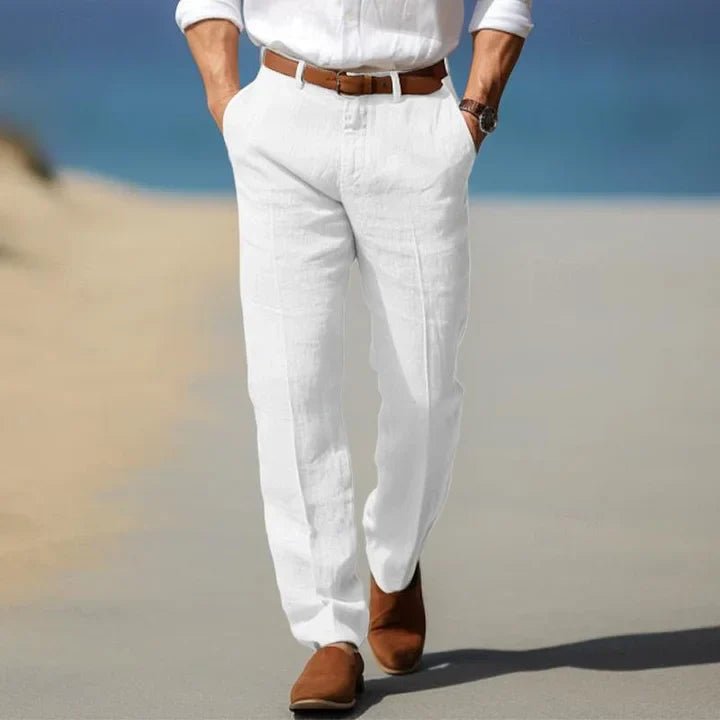 Halvorn | Herren Chino Leinenhose Straight Fit - Black - Image 2