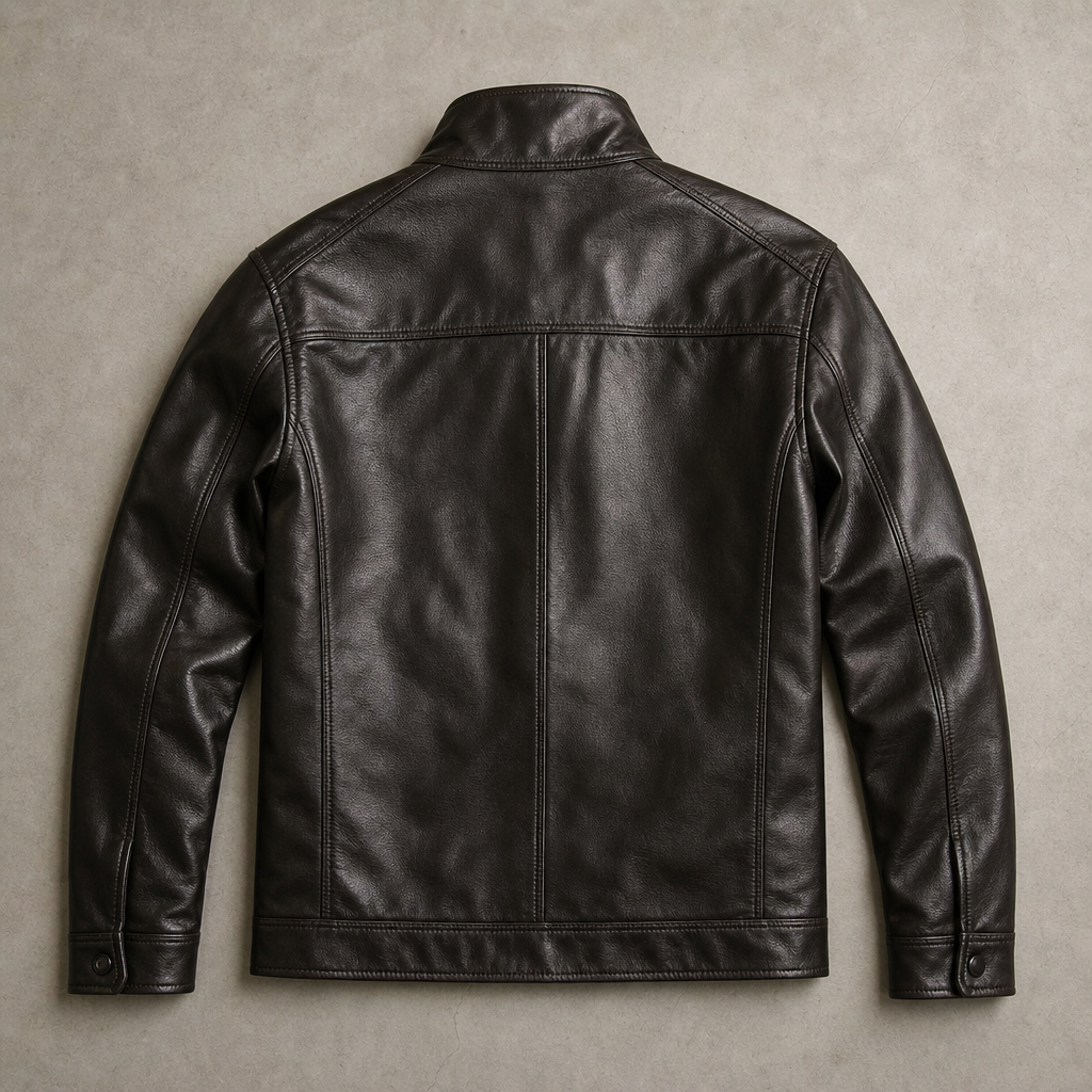Halvorn | Herren Lederjacke mit Fellkragen Winterjacke - Black - Image 4