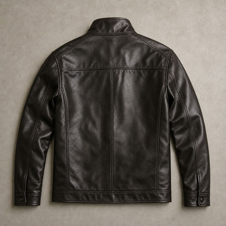 Halvorn | Herren Lederjacke mit Fellkragen Winterjacke - Black - Image 4