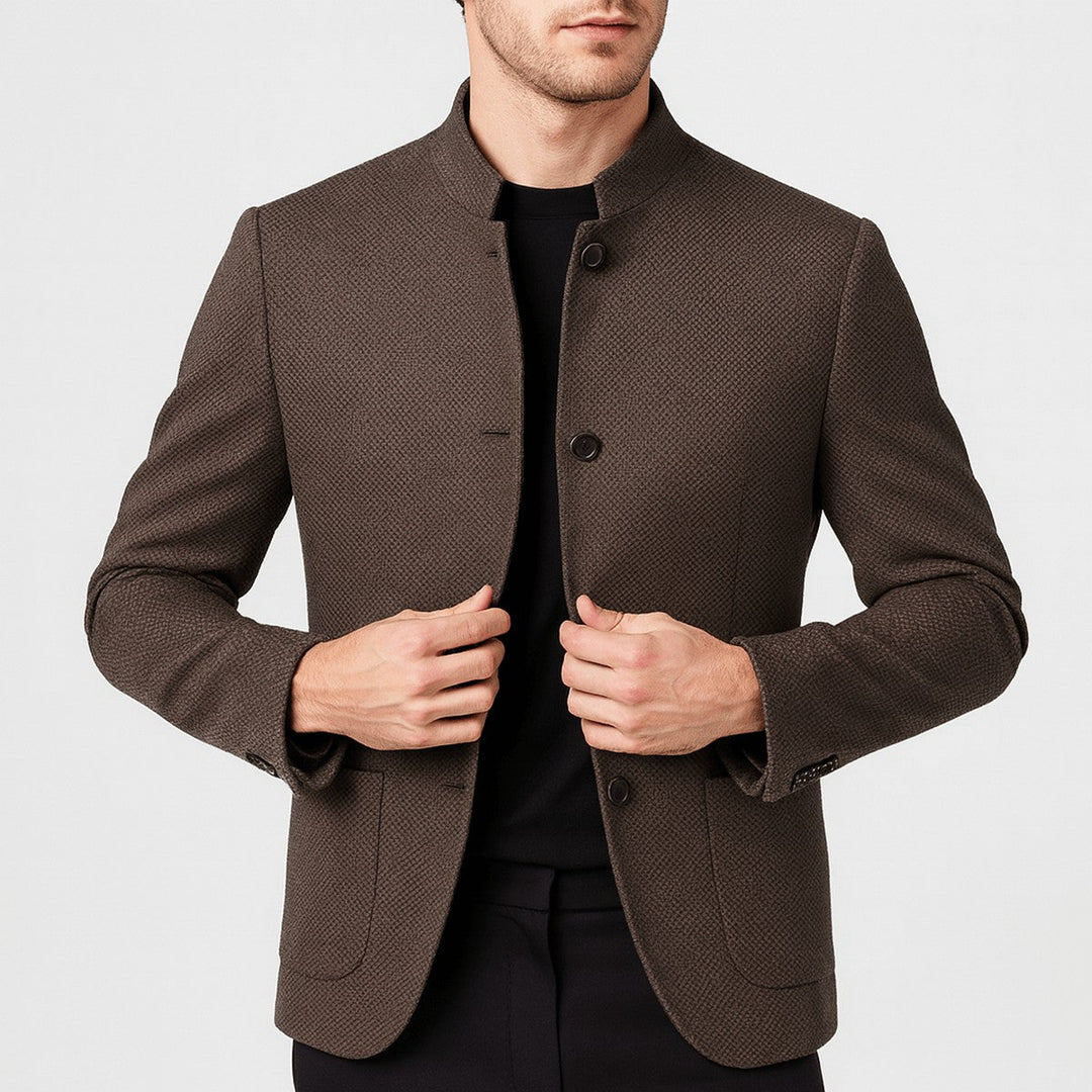 Halvorn | Herren Sakko Stehkragen Slim Fit - Image 1
