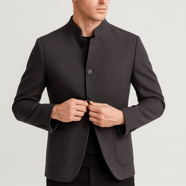 Halvorn | Herren Sakko Stehkragen Slim Fit - Image 3