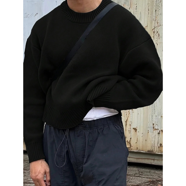Halvorn | Herren Strickpullover Oversize Rundhals - Cream - Image 5