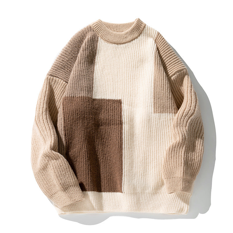 Halvorn | Herren Strickpullover Patchwork Rundhals - Image 2