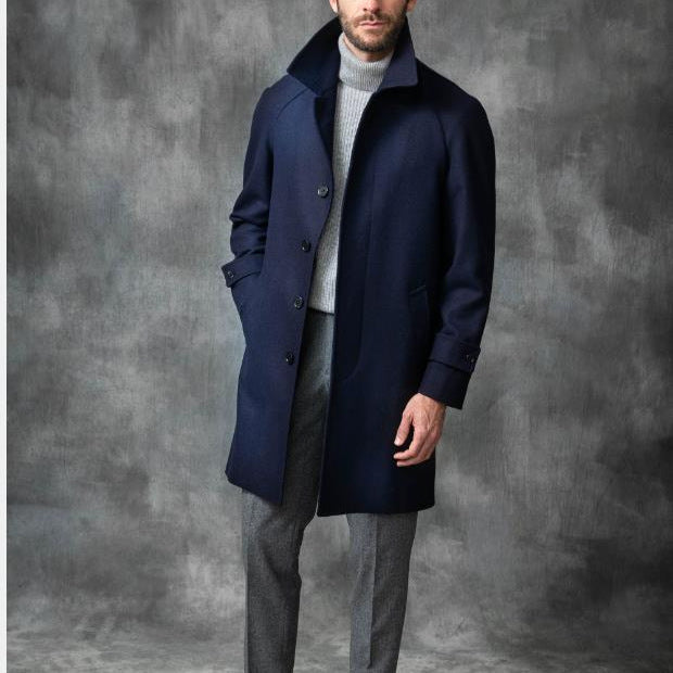 Halvorn | Herren Wintermantel Wollmix Bindegürtel - Dark Grey - Image 4