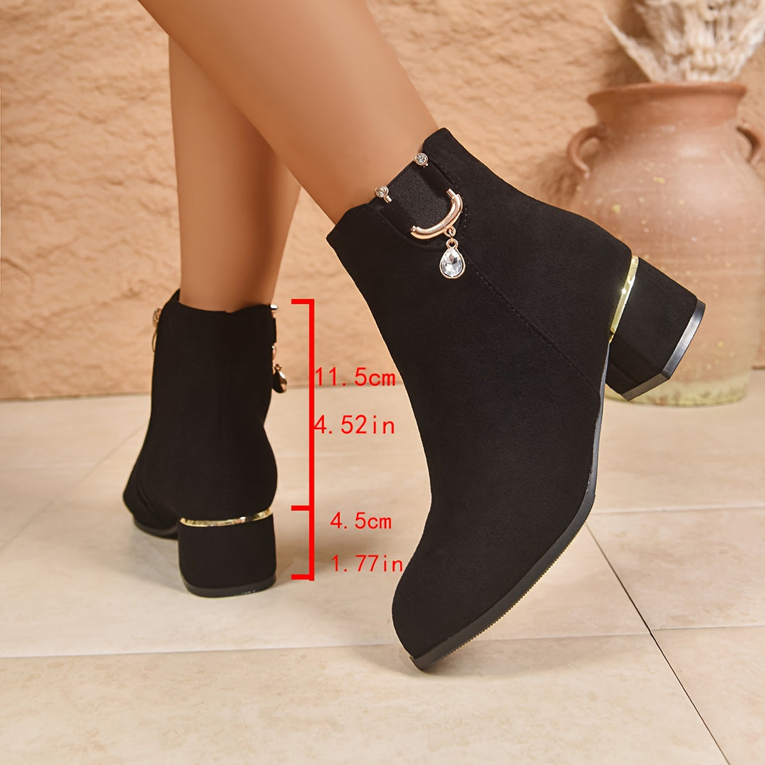 Halvorne | Damen Stiefeletten mit Blockabsatz - Black - Image 1