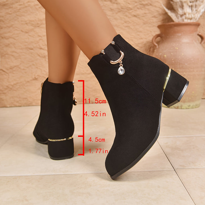 Halvorne | Damen Stiefeletten mit Blockabsatz - Black - Image 1