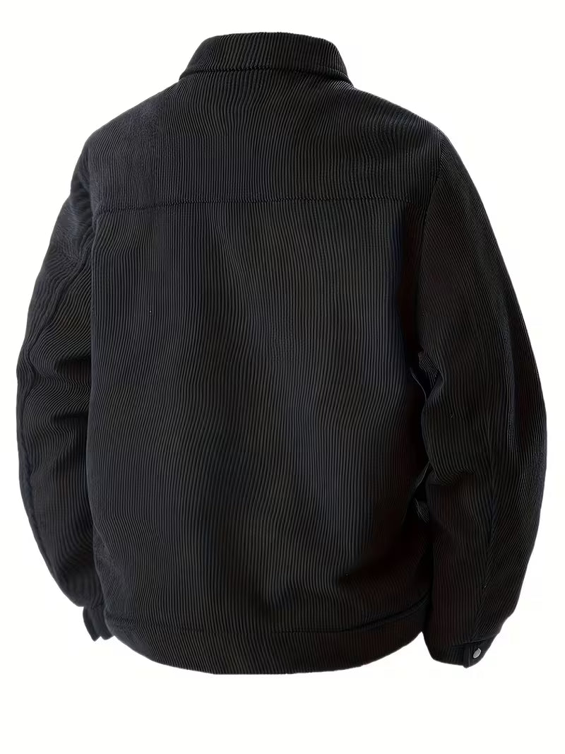 Halvrek | Herren Cordjacke Hemdkragen Relaxed Fit - Black - Image 1