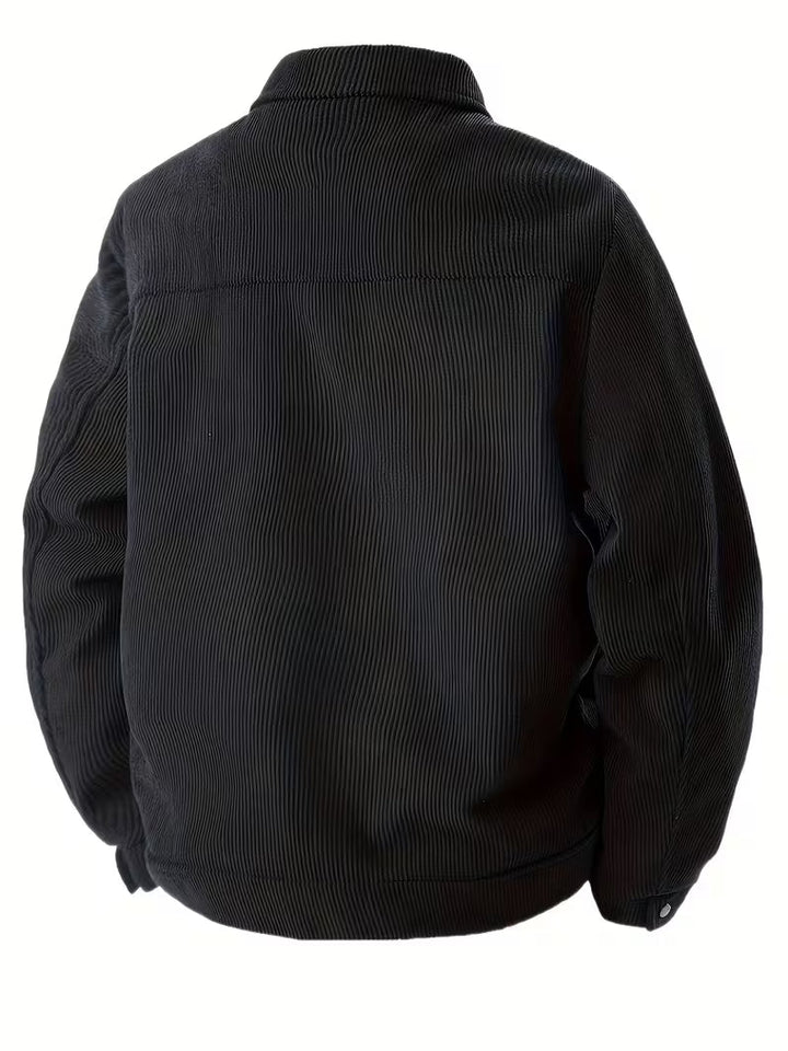 Halvrek | Herren Cordjacke Hemdkragen Relaxed Fit - Black - Image 1