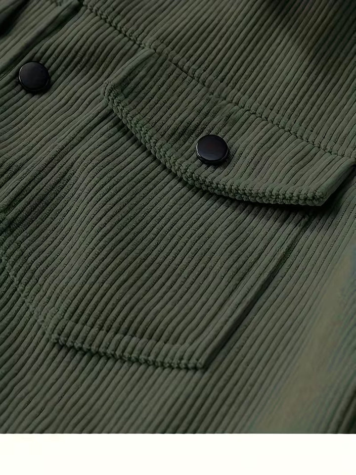 Halvrek | Herren Cordjacke Hemdkragen Relaxed Fit - Black - Image 5