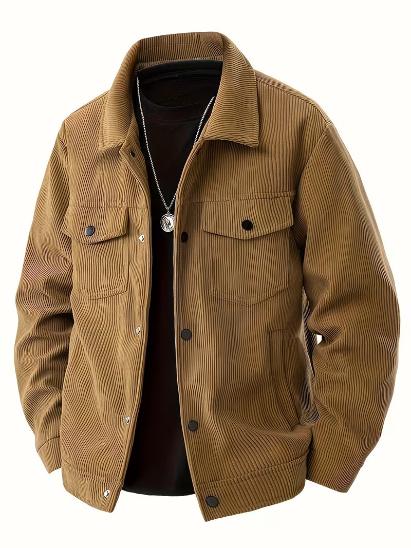 Halvrek | Herren Cordjacke Hemdkragen Relaxed Fit - Black - Image 6