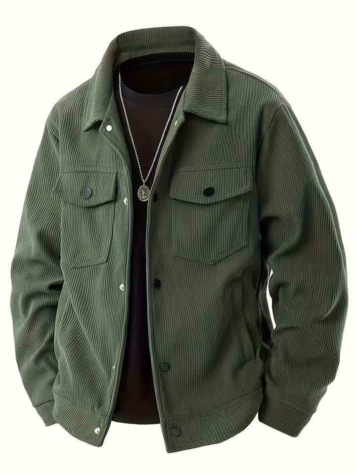 Halvrek | Herren Cordjacke Hemdkragen Relaxed Fit - Black - Image 7