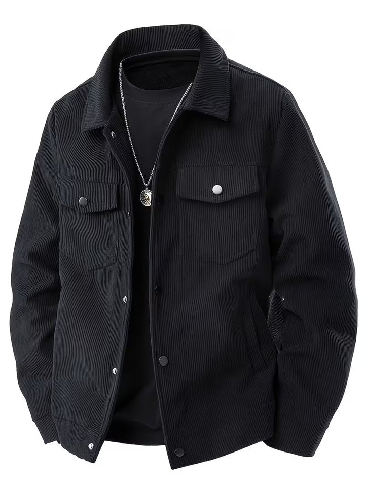 Halvrek | Herren Cordjacke Hemdkragen Relaxed Fit - Black - Image 8