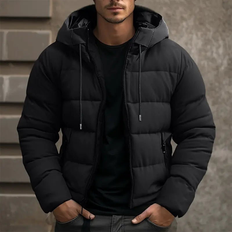 Halvrek | Herren Winterjacke Gesteppt mit Kapuze - Dark Grey - Image 2