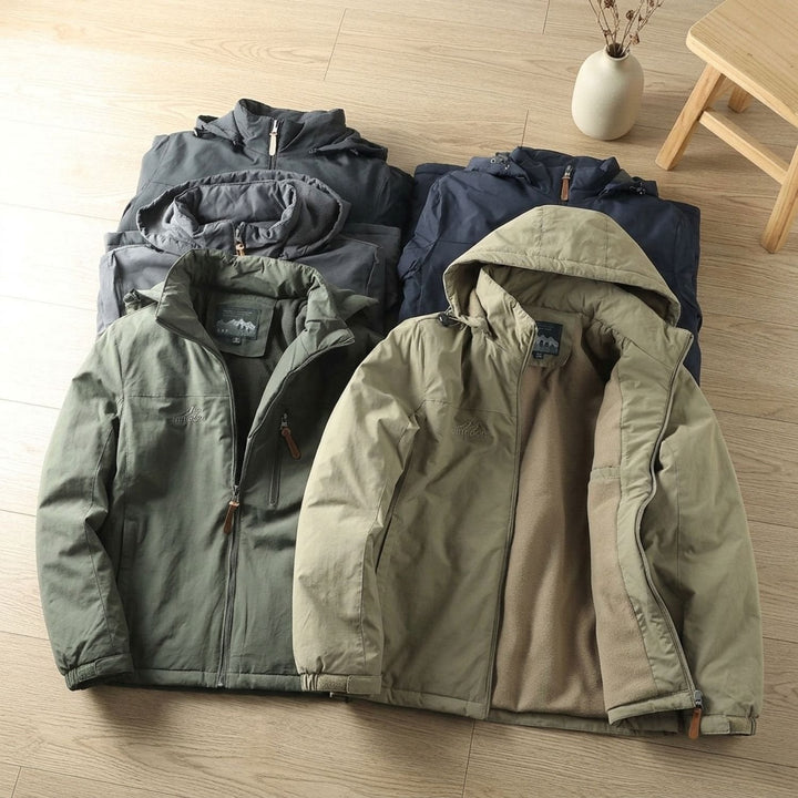 Halvrek | Herren Winterjacke Outdoor mit Kapuze - Khaki - Image 7