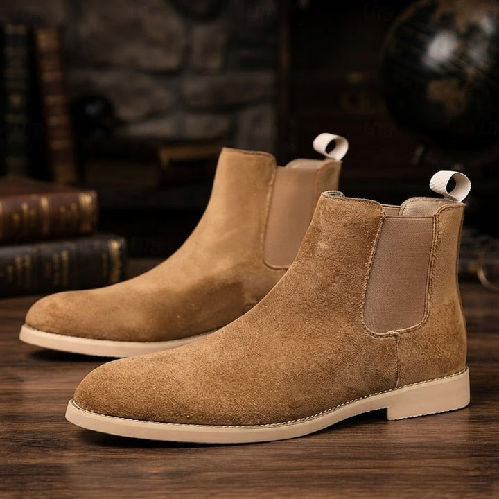 Halvrik | Herren Stiefeletten Chelsea Boots Wildleder - Camel - Image 1