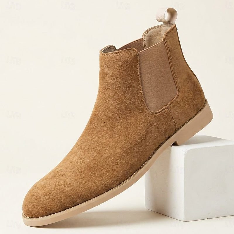 Halvrik | Herren Stiefeletten Chelsea Boots Wildleder - Camel - Image 4