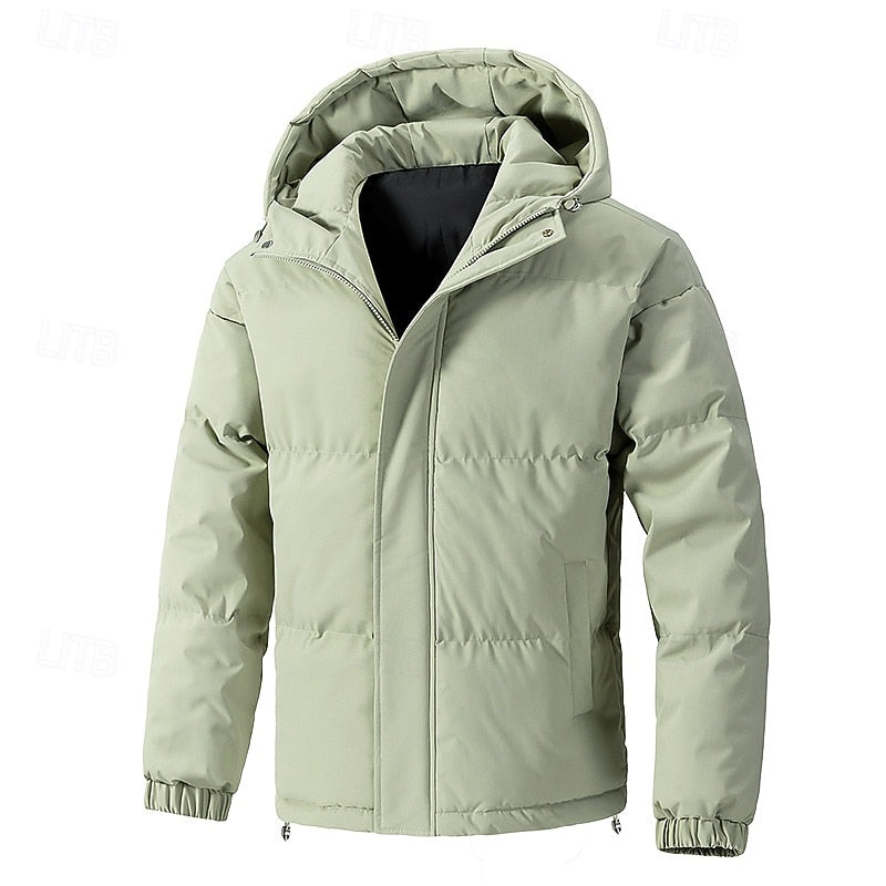 Halvrik | Herren Winterjacke Steppjacke mit Kapuze - Light Green - Image 1