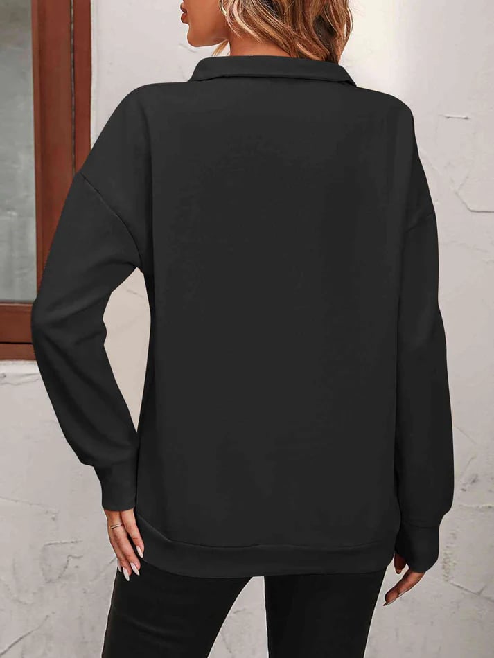 Halvwen | Damen Pullover Troyerkragen Reißverschluss - Hot Pink - Image 21