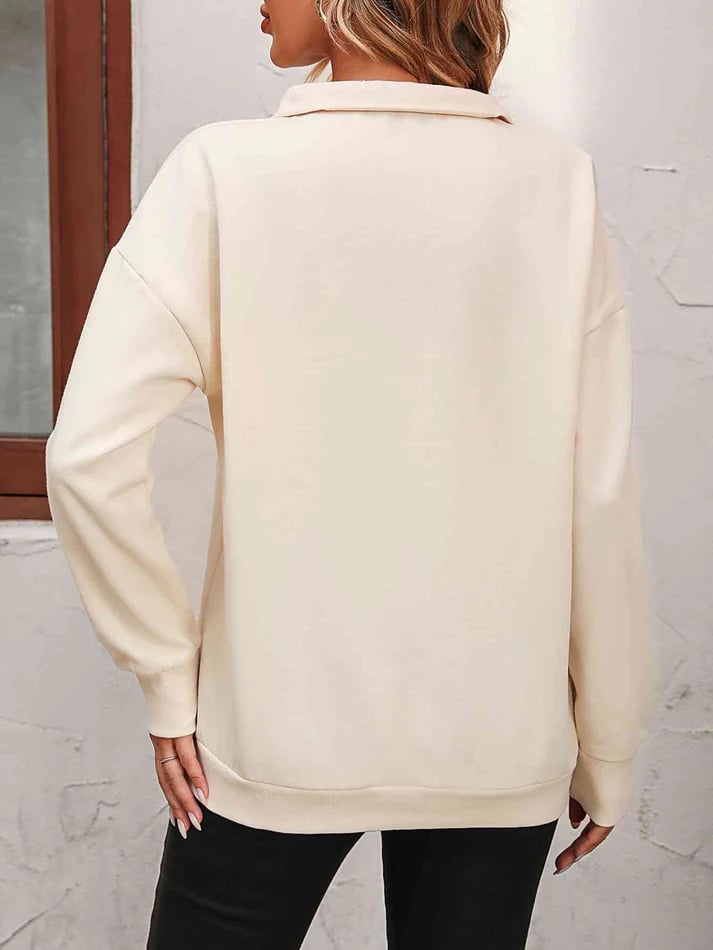Halvwen | Damen Pullover Troyerkragen Reißverschluss - Hot Pink - Image 24